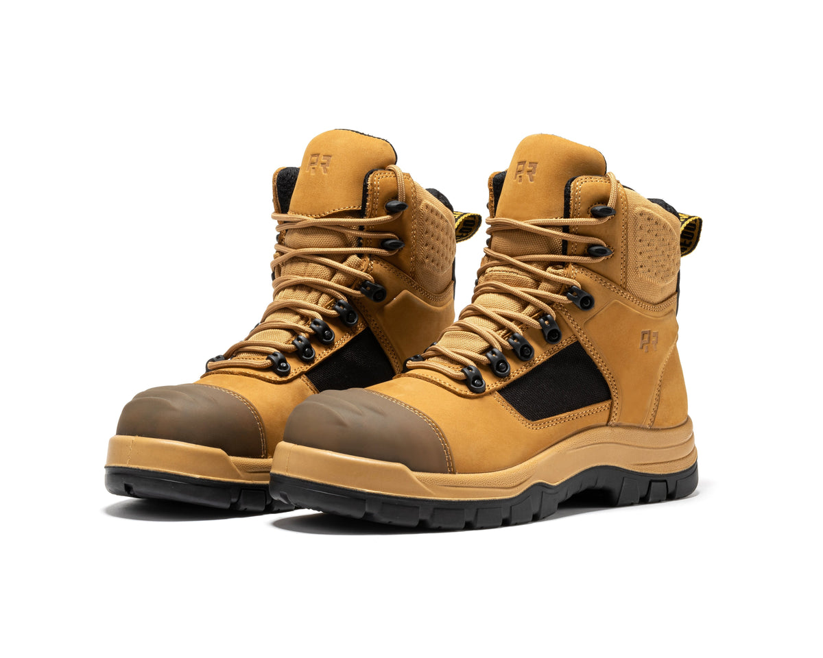 ROCKROOSTER Stowe Black 7 inch Composite Toe Leather Work Boots CP212BK